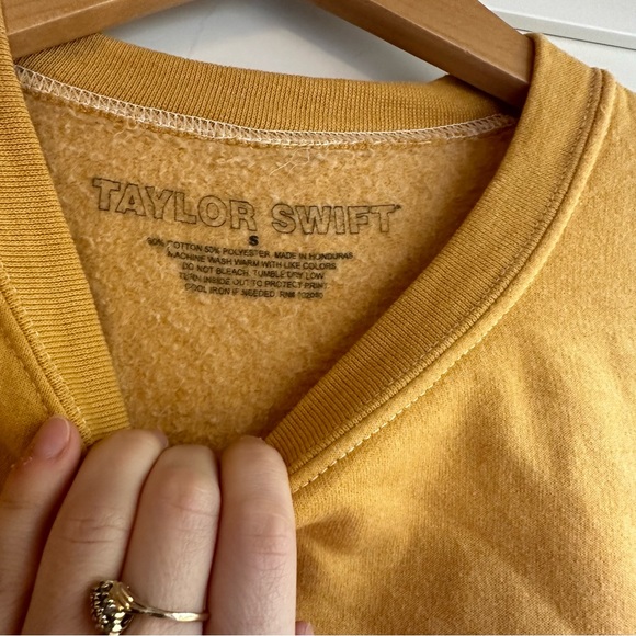 Taylor Swift Merch Lover Yellow Crop Sweater - Picture 3 of 5